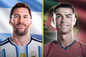talkSPORT:梅西35岁后世界杯进10球,C罗世界杯总计打进8球