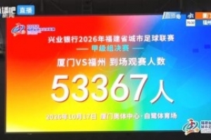 创赛事纪录!闽超决赛厦门vs福州到场观赛人数达53367人